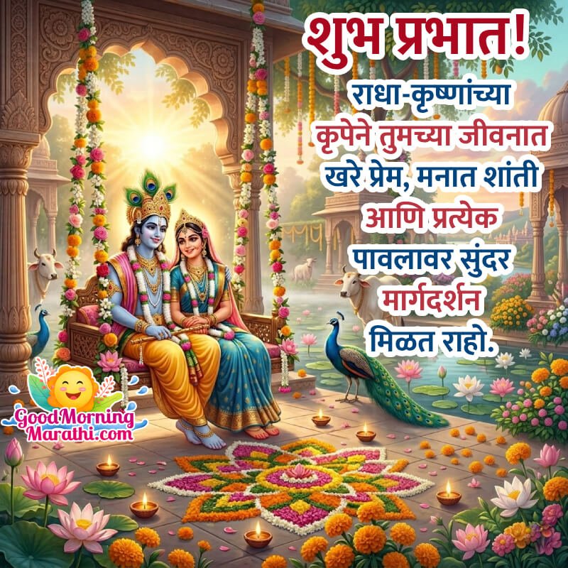Shubh Prabhat Radha Krishna Nice Pic In Marathi