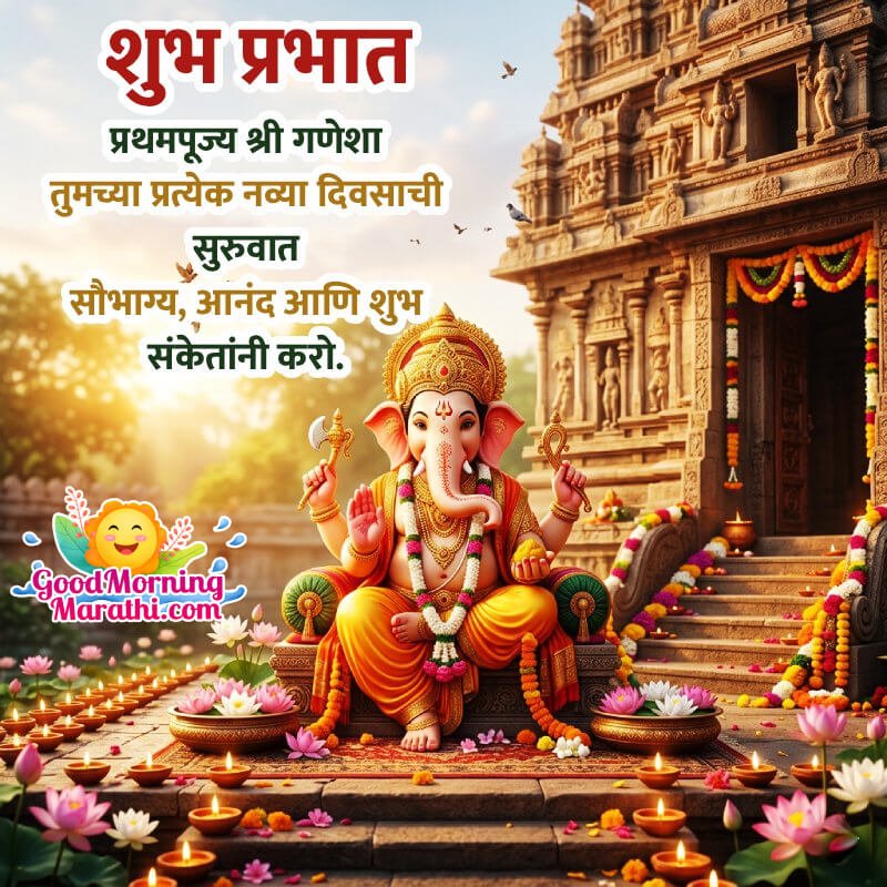 Shubh Prabhat Shri Ganesha Best Marathi Wish Pic