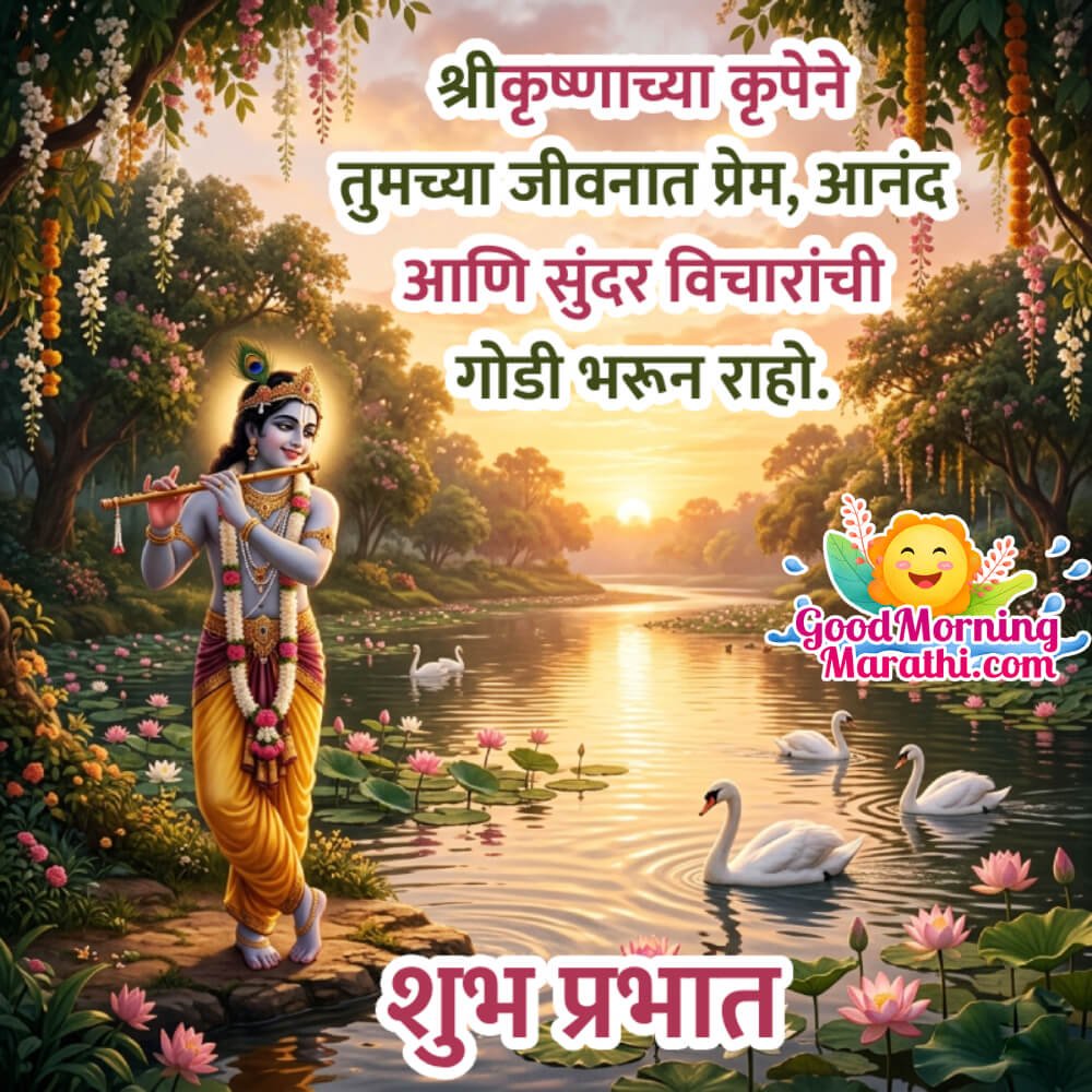Shubh Prabhat Shri Krishna Best Pic In Marathi