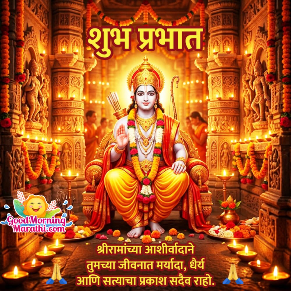 Shubh Prabhat Shri Ram Wish Pic In Marathi
