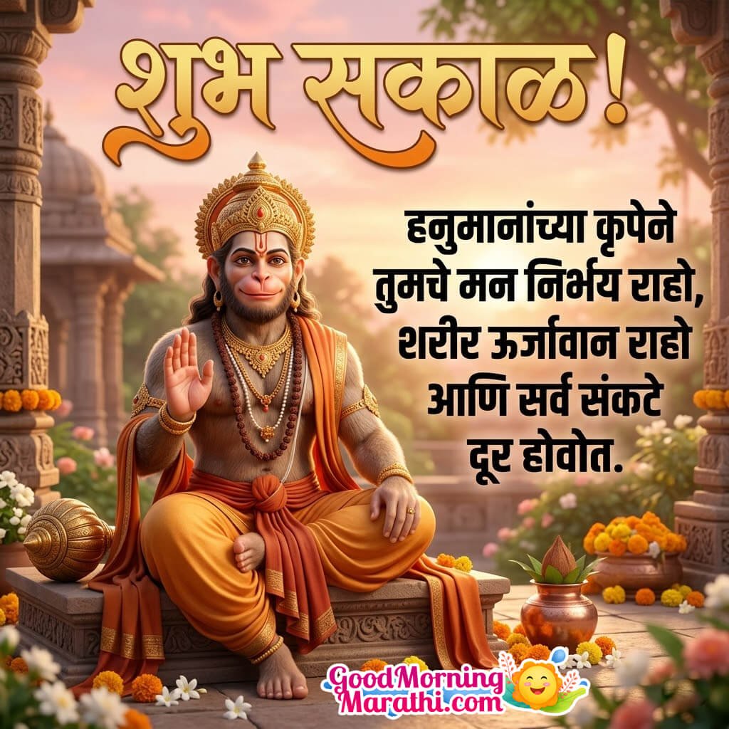 Shubh Prabhat Hanuman Ji Message Image In Marathi