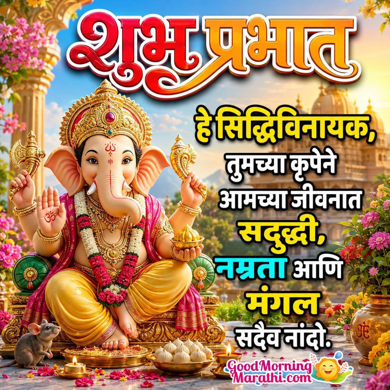 Shubh Prabhat Siddhivinayak Nice Image In Marathi