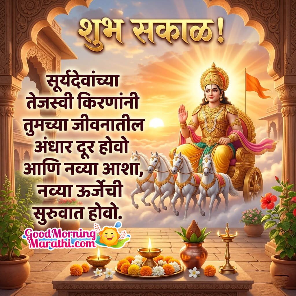 Shubh Prabhat Suryadev Marathi Wish Pic