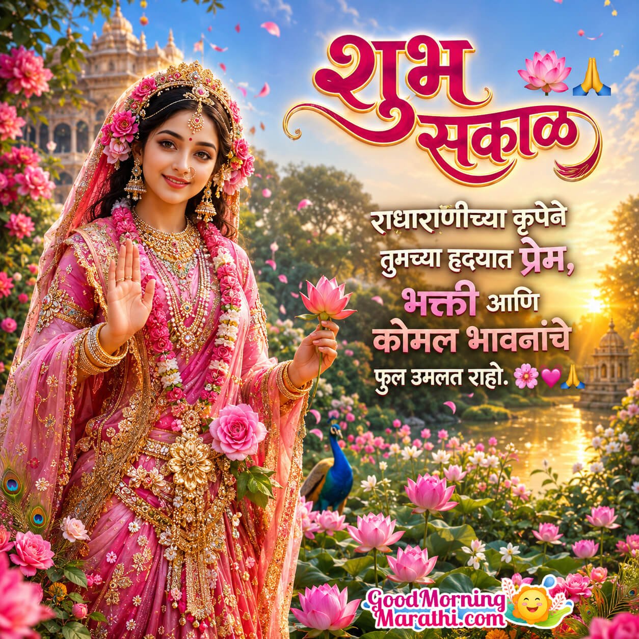 Shubh Sakaal Radha Rani Lovely Greeting Pic