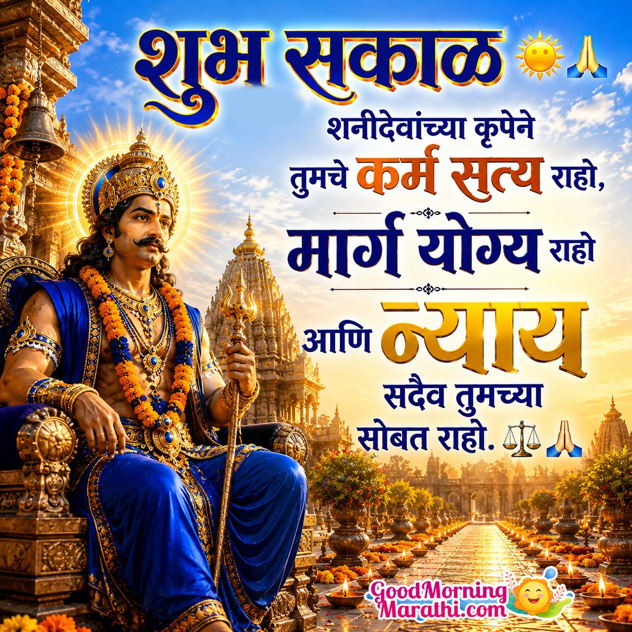 Shubh Sakaal Shanidev Wish Pic In Marathi