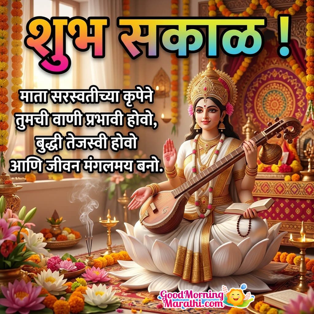 Shubh Sakal Saraswati Mata Wonderful Wishing Pic